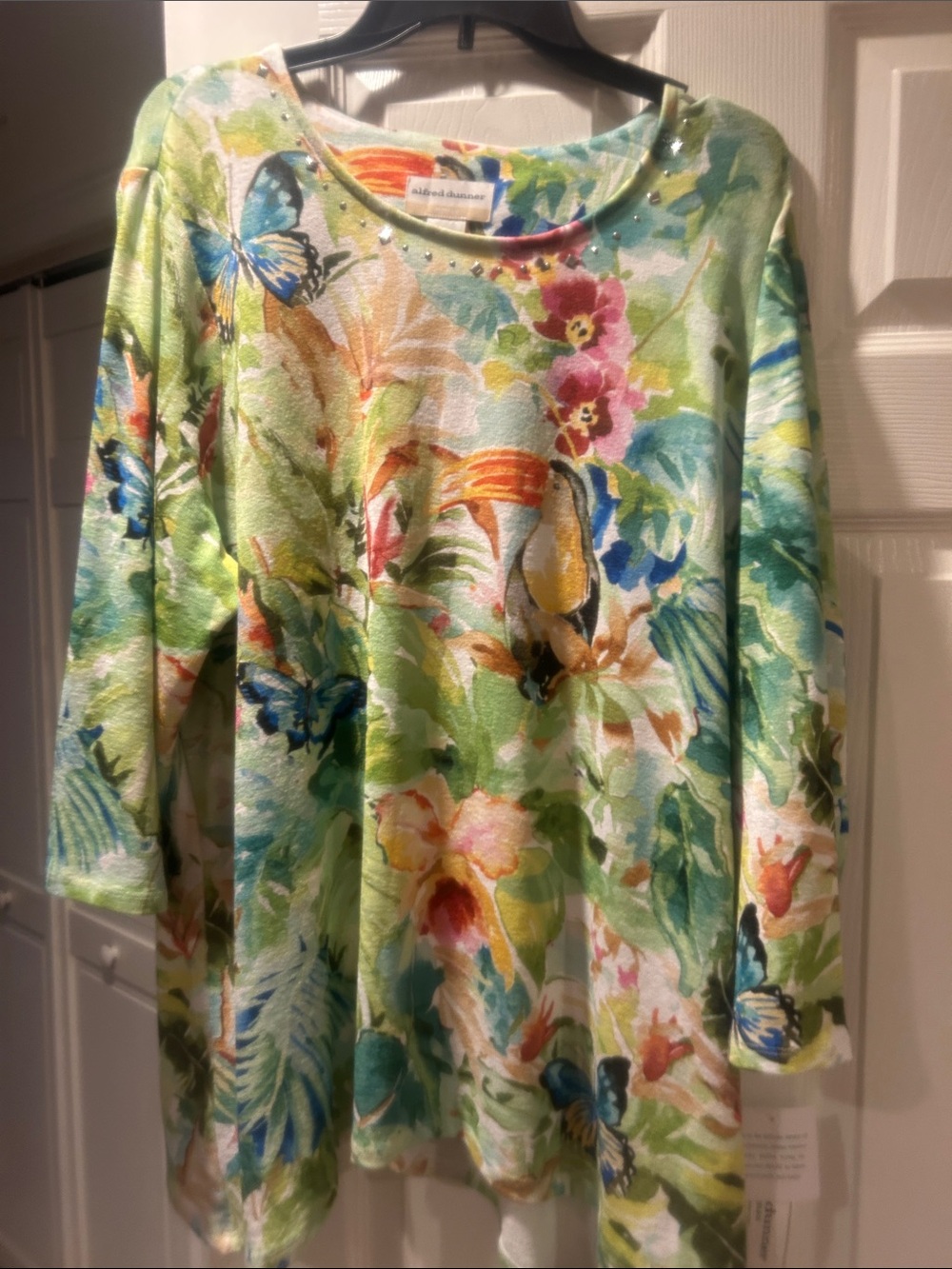 NWT Sz 1x Alfred Dunner parrot cat top